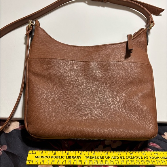 Rosetti Brown Multicolor Woven Crossbody Bag - Picture 2 of 7